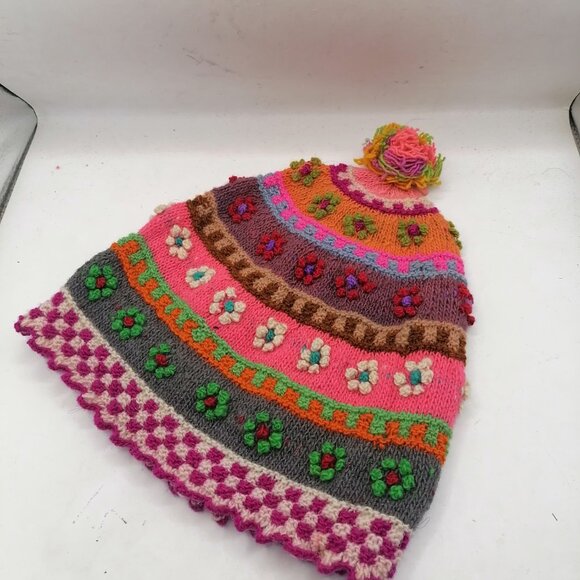 Unisex Chullo Knitted Wool Dyed Natural Plants Warm Winter - Picture 8 of 9